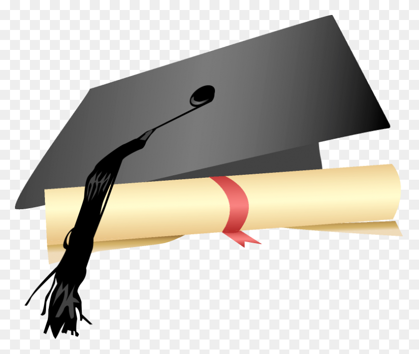 792x659 Graduation Hat Clip Art Free - Certificate Clipart