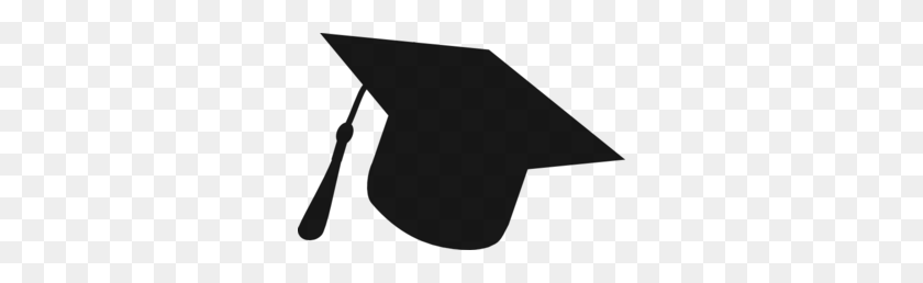 298x198 Graduation Hat Silhouette Black` Clip Art - Toga Clipart