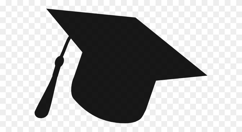 600x398 Graduation Hat Silhouette Black` Clip Art - Cap And Gown Clipart