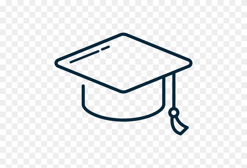 512x512 Graduation Hat Stroke Icon - Graduation Cap Icon PNG