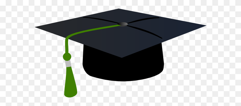 600x312 Graduation Hat With Green Tassle Clip Art - Graduation Party Clipart