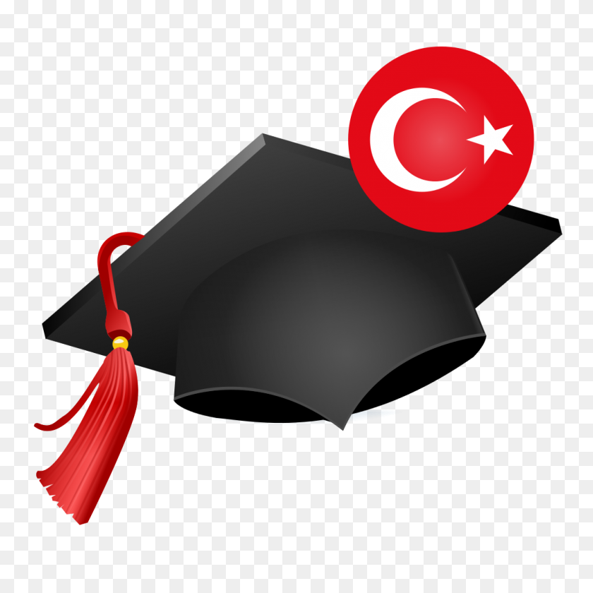 1024x1024 Sombrero De Graduación Con Bandera Turca - Gorro De Graduación 2018 Clipart