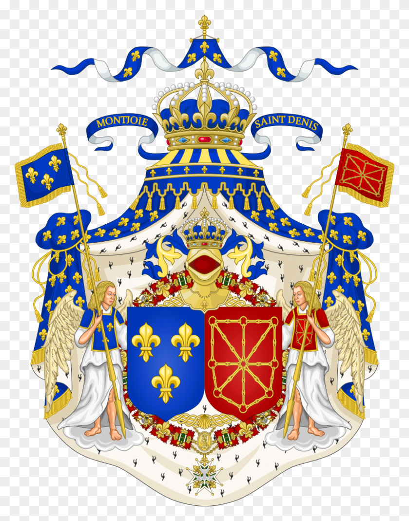800x1037 Большой Герб Франции И Наварры Ансьен - Парижский Договор Клипарт