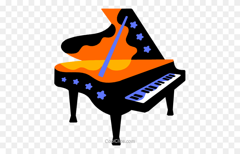 459x480 Grand Piano Royalty Free Vector Clipart Illustration - Piano Clipart