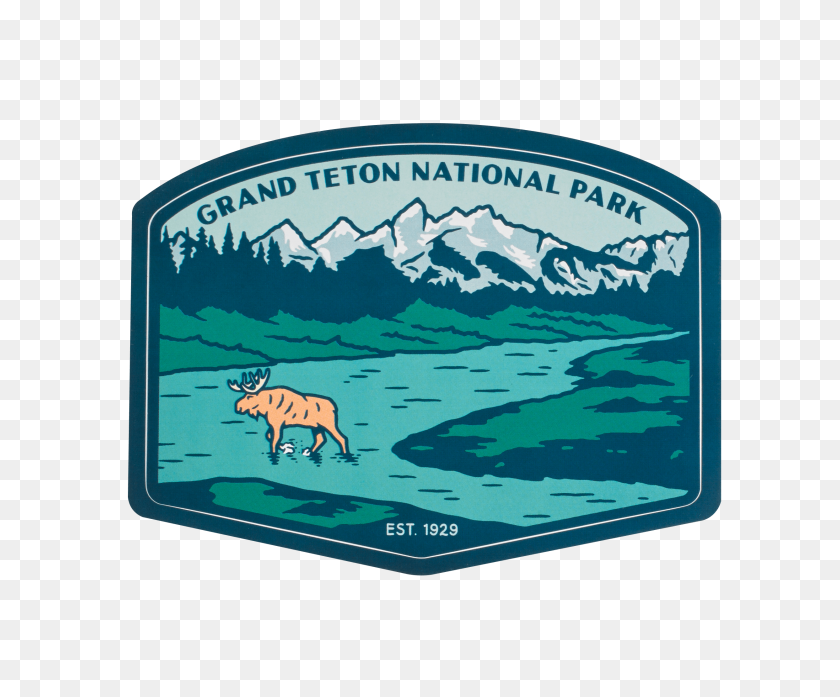 2485x2032 Parque Nacional Grand Teton De La Etiqueta Engomada De Sendero Provisions Co - Agua De Océano Png