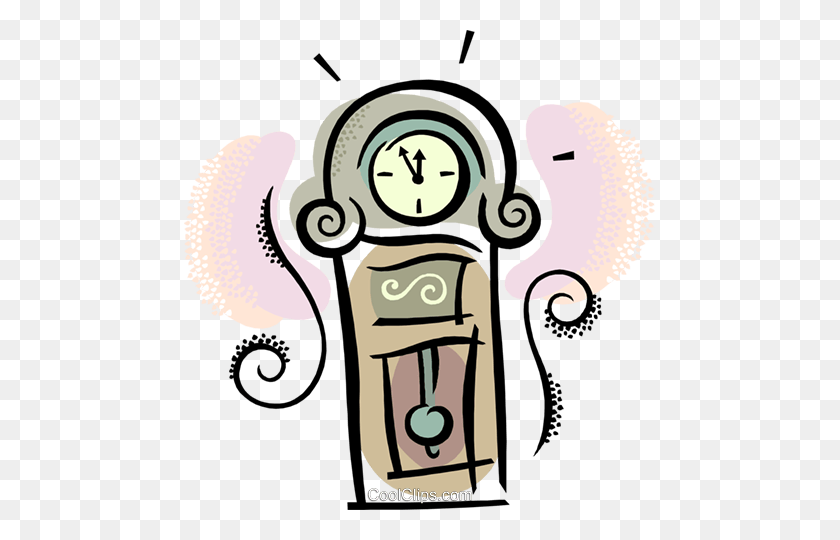 471x480 Grandfather Clock Royalty Free Vector Clip Art Illustration - Pendulum Clipart