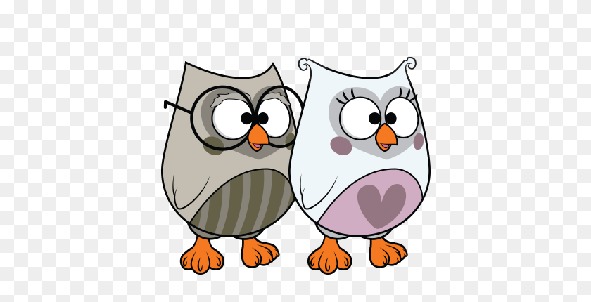 400x370 Grandma And Grandpa Owl Transparent Png - Owl PNG