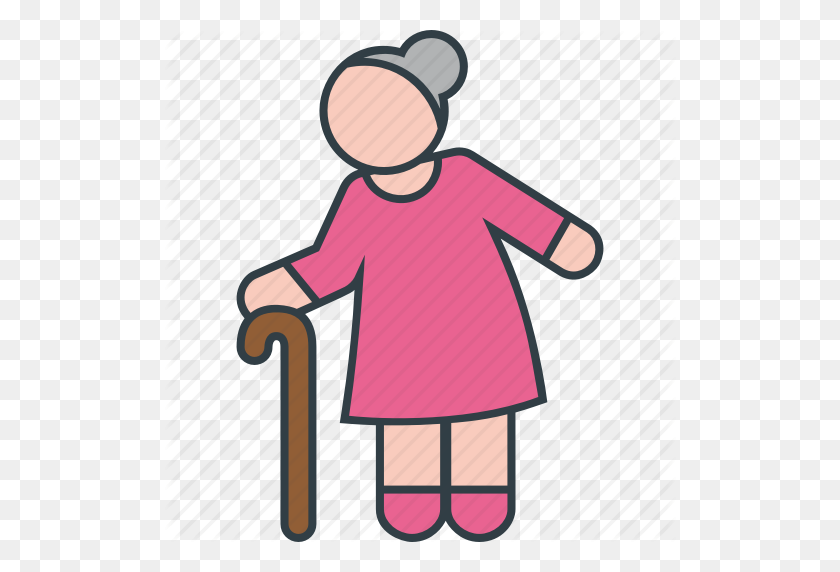 512x512 Бабушка, Бабушка, Старая, Женщина Значок - Бабушка Png
