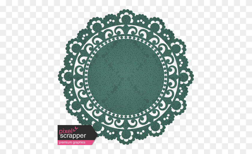 456x456 Grandma's Kitchen Teal Doily Graphic - Doily PNG