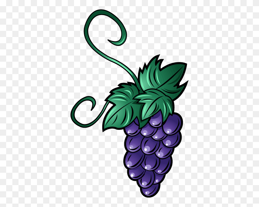 384x611 Grape Clipart Bunch Grape - Grape Vine Clipart