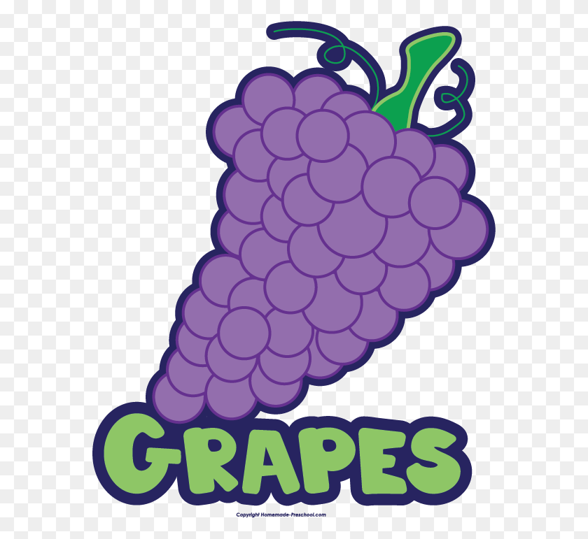 576x711 Grapes Clipart Name - Grape Cluster Clipart