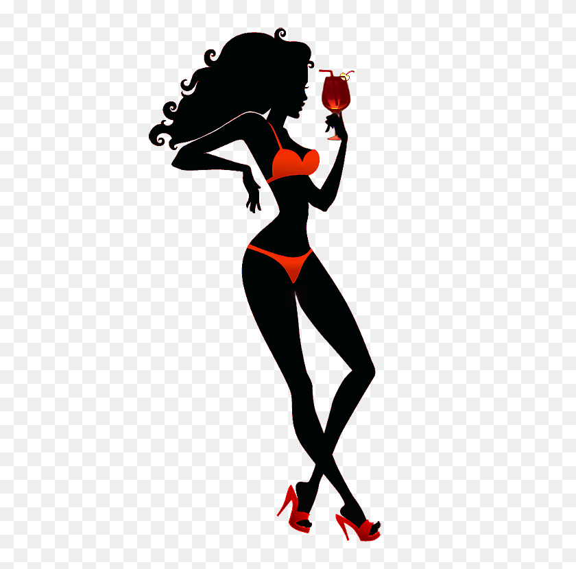 425x770 Graphics Female Silhouette In Draws - Bartender Clipart
