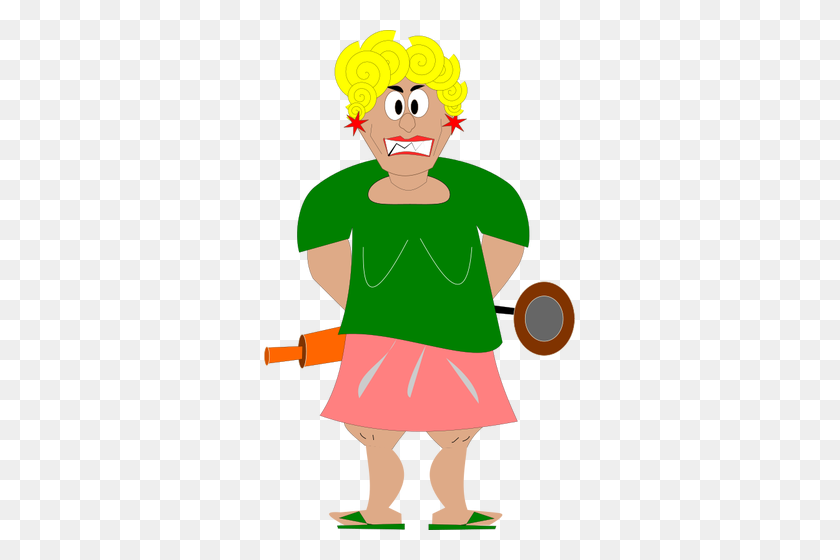 311x500 Graphics Of Angry Housewife With A Rolling Pin - Housewife Clipart