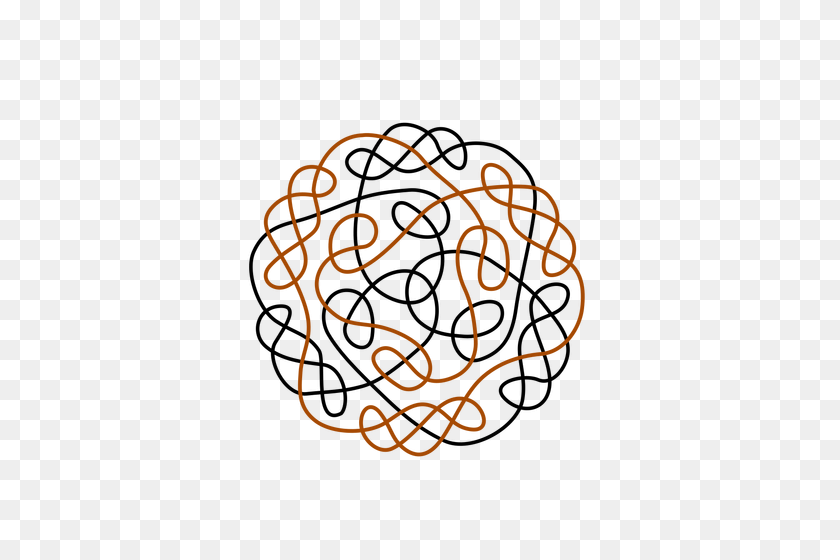 353x500 Графика Черного И Оранжевого Цветов В Форме Кельтского Узла На Публике - Свадебный Узел Клипарт
