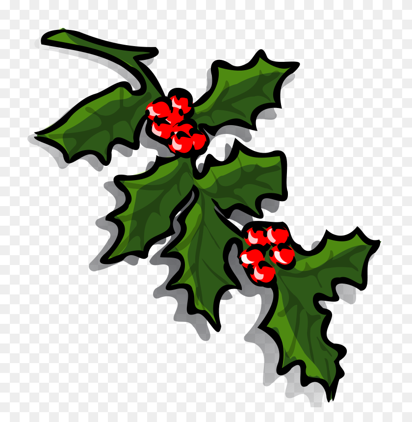 769x800 Graphics Of Christmas Wreaths And Holly Sprigs Clipart Image - Christmas Reef Clipart