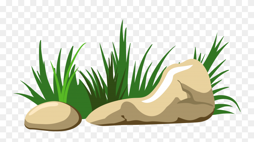 4963x2624 Grass And Stones Transparent Png - Soil Clipart