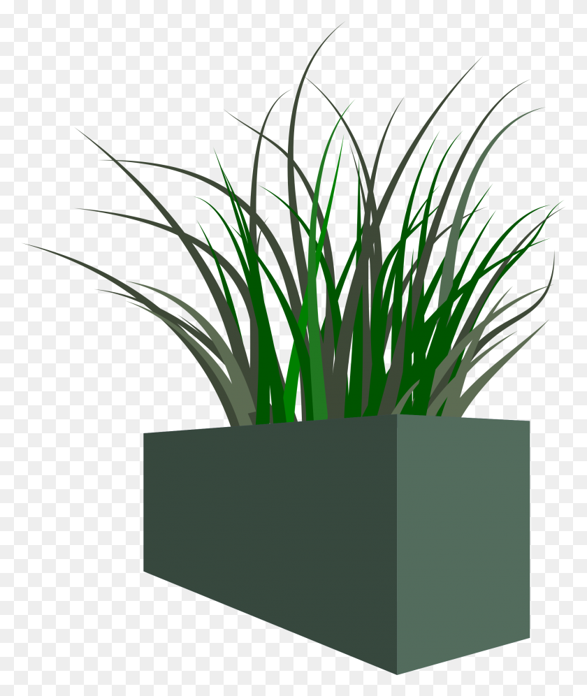 1999x2400 Grass In Square Planter Icons Png - Planter PNG