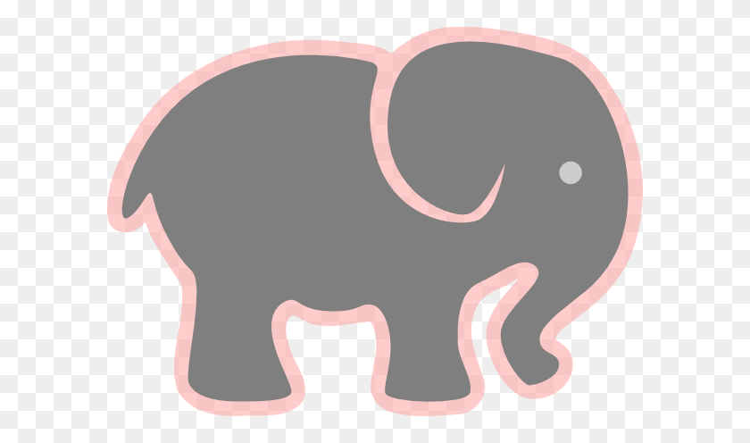 600x436 Gray Baby Elephant Clip Art, Items Similar To Pink And Gray Baby - Elefante Clipart