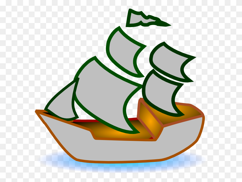 600x573 Gray Boat Clip Art - Barge Clipart