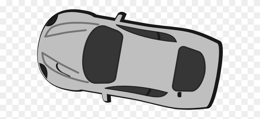 600x326 Gray Car - Car Clipart Top View