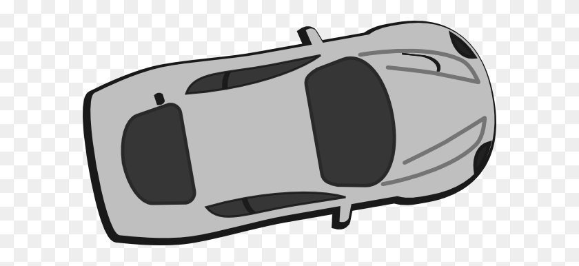 600x326 Gray Car - Car Top View PNG