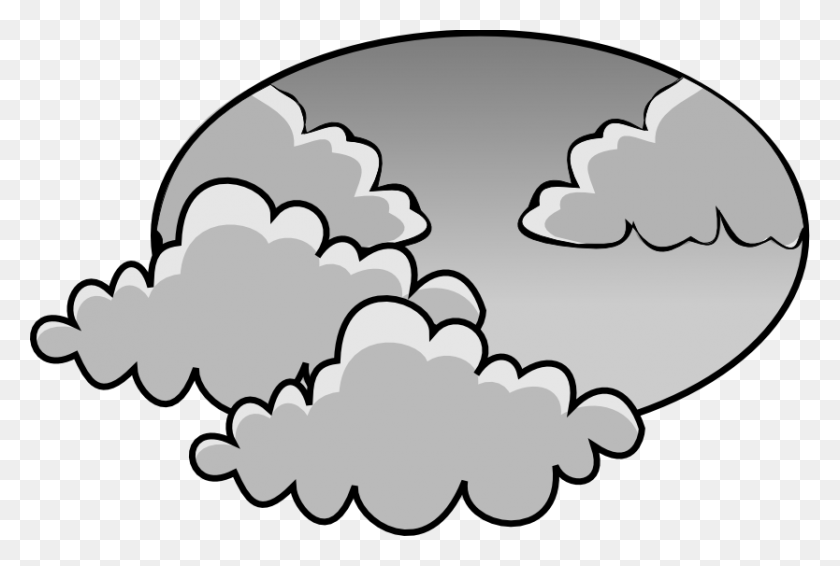 834x542 Gray Clipart Black Cloud - Lips Clipart Black And White