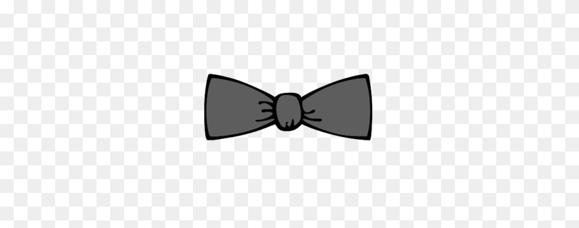 256x271 Gray Clipart Bowtie - Bow Tie Clipart Black And White
