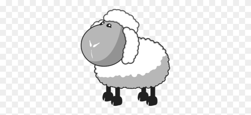 300x325 Gray Clipart Sheep - Goat Head Clipart
