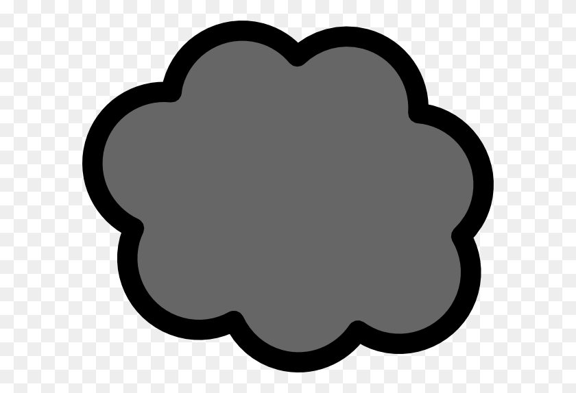 600x514 Gray Cloud Clip Art - Thunder Cloud Clipart