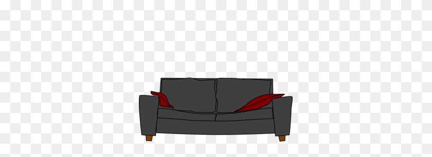 299x246 Gray Couch With Pillows Clip Art - Sofa Clipart