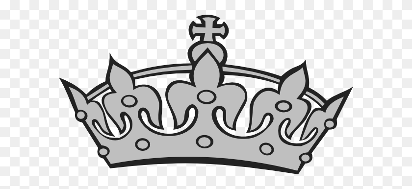 600x326 Gray Crown Clip Arts Download - Tiara Clipart Black And White