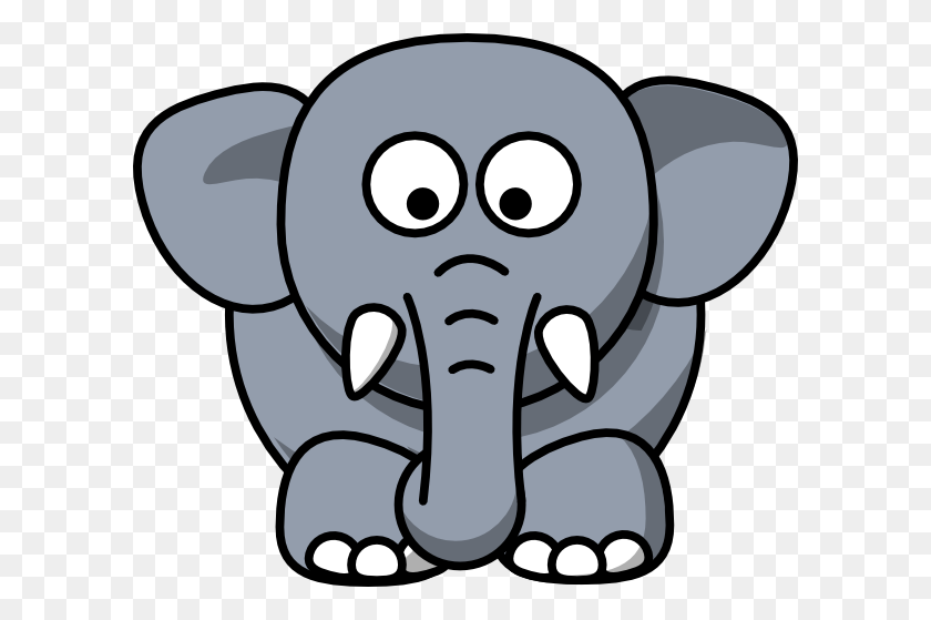 600x499 Gray Elephant Clip Art - Elephant Trunk Clipart