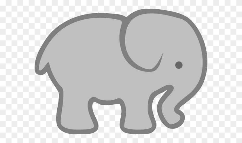 600x436 Gray Elephant Outline Clip Art - Elephant Trunk Up Clipart
