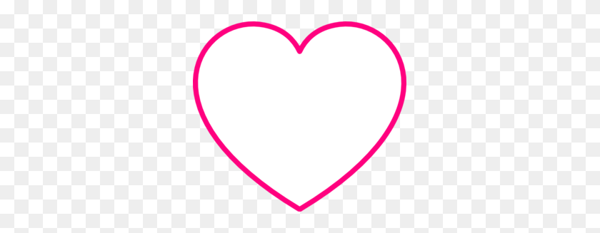 299x267 Gray Heart With Pink Outline Clip Art - Pink Heart Clipart