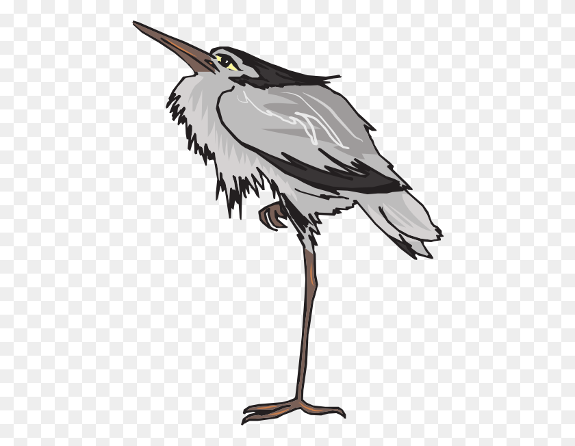 456x592 Gray Heron Standing On One Leg Png Clip Arts For Web - Heron Clipart
