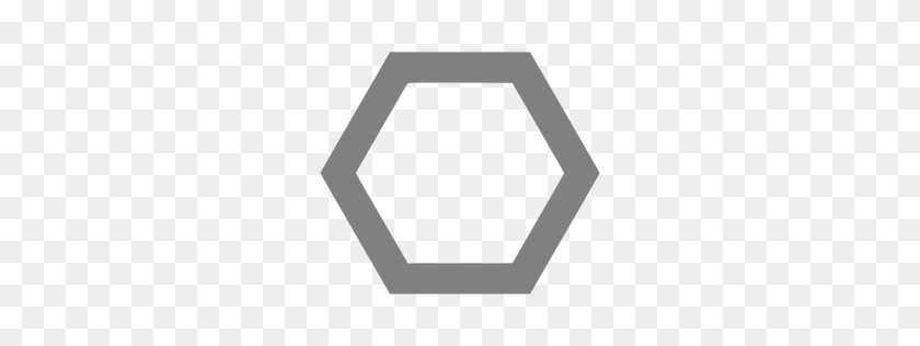 256x256 Gray Hexagon Outline Icon - Hex Pattern PNG