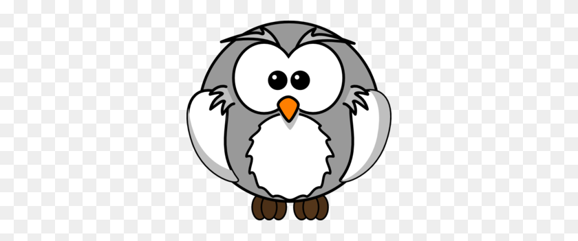 298x291 Gray Owl Clip Art - Wise Owl Clipart