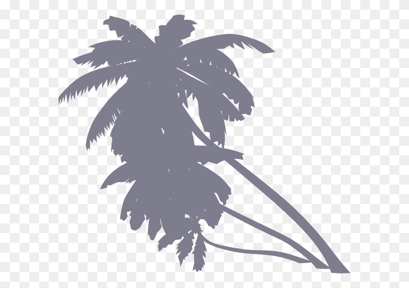 600x533 Gray Palm Tree Clip Art - Palm Tree Silhouette Clipart