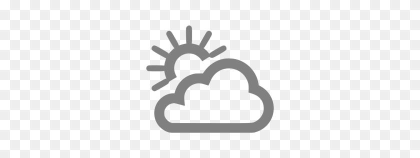 256x256 Gray Partly Cloudy Day Icon - Cloudy PNG