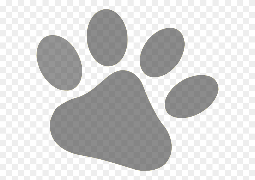 600x533 Gray Pet Paw Clip Art - Puppy Paw Clipart