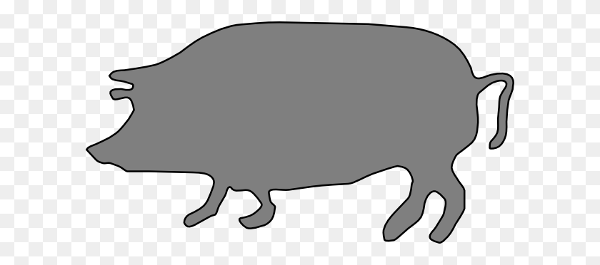 600x312 Gray, Pig, Silhouette Png Clip Arts For Web - Pig Clipart Black And White