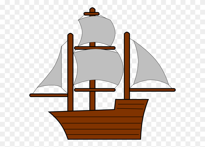 600x543 Серый Пиратский Корабль Картинки - Пиратская Лодка Клипарт