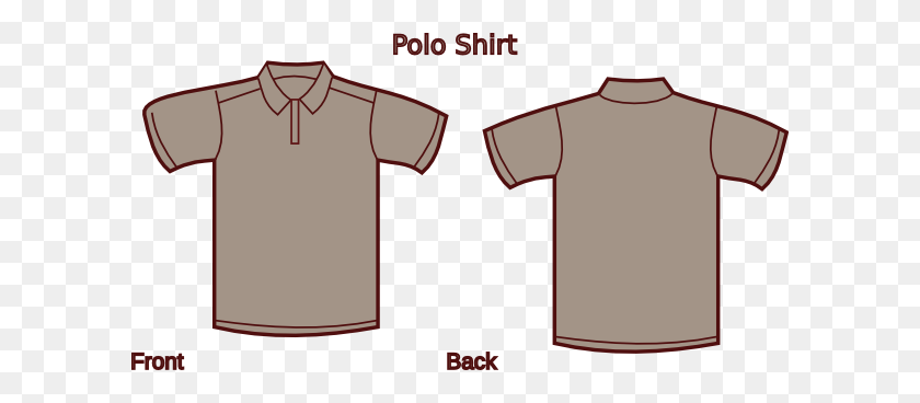 600x308 Gray Polo Shirt Front And Back Clip Art - Collared Shirt Clipart