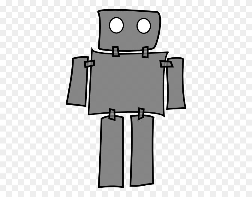 402x599 Gray Robot Clipart Png For Web - Robot Black And White Clipart