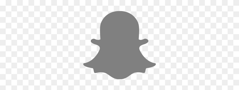 256x256 Gray Snapchat Icon - Snapchat White PNG