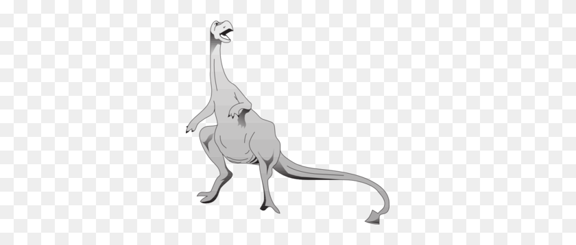297x298 Gray Standing Dinosaur Clip Art - Black And White Dinosaur Clipart