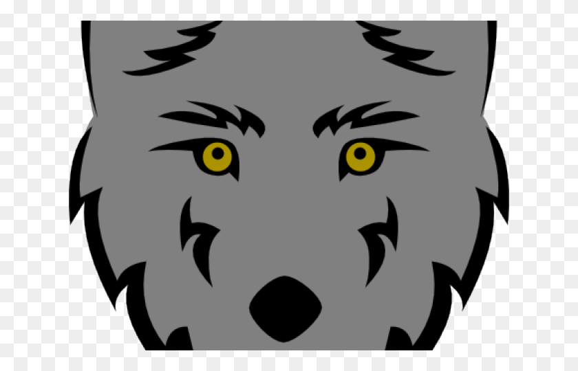 640x480 Серый Волк - Лицо Волка Клипарт