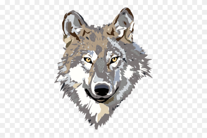 399x501 Gray Wolf Clipart Up Close - Wolf Head Clipart