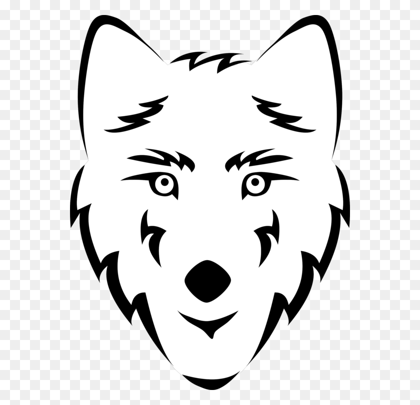 560x750 Gray Wolf Drawing Cartoon Line Art Black Wolf - Wolf Clipart Black And White