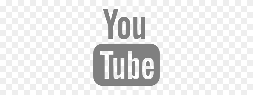 256x256 Gray Youtube Icon - White Youtube Logo PNG